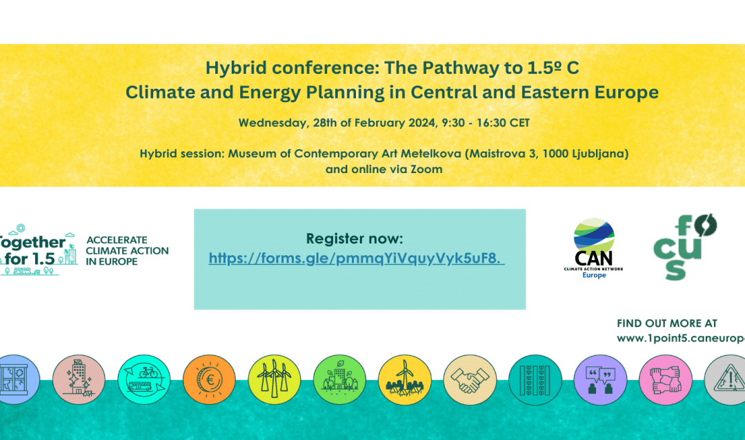 EVENT – The pathway to 1.5 °C: climate and energy planning in Central and Eastern Europe